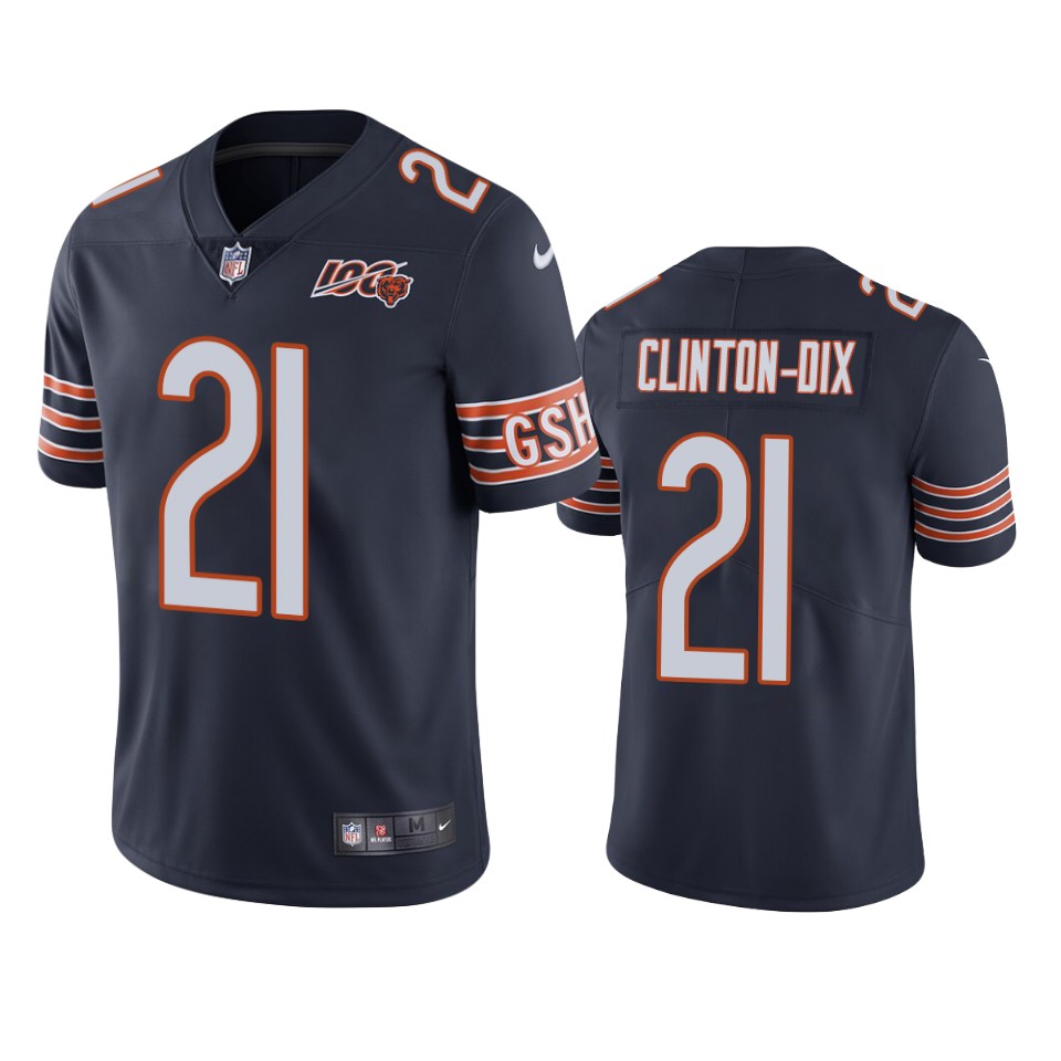 Chicago Bears Ha Ha Clinton-dix Navy 100th Season Limited Jersey – Mens