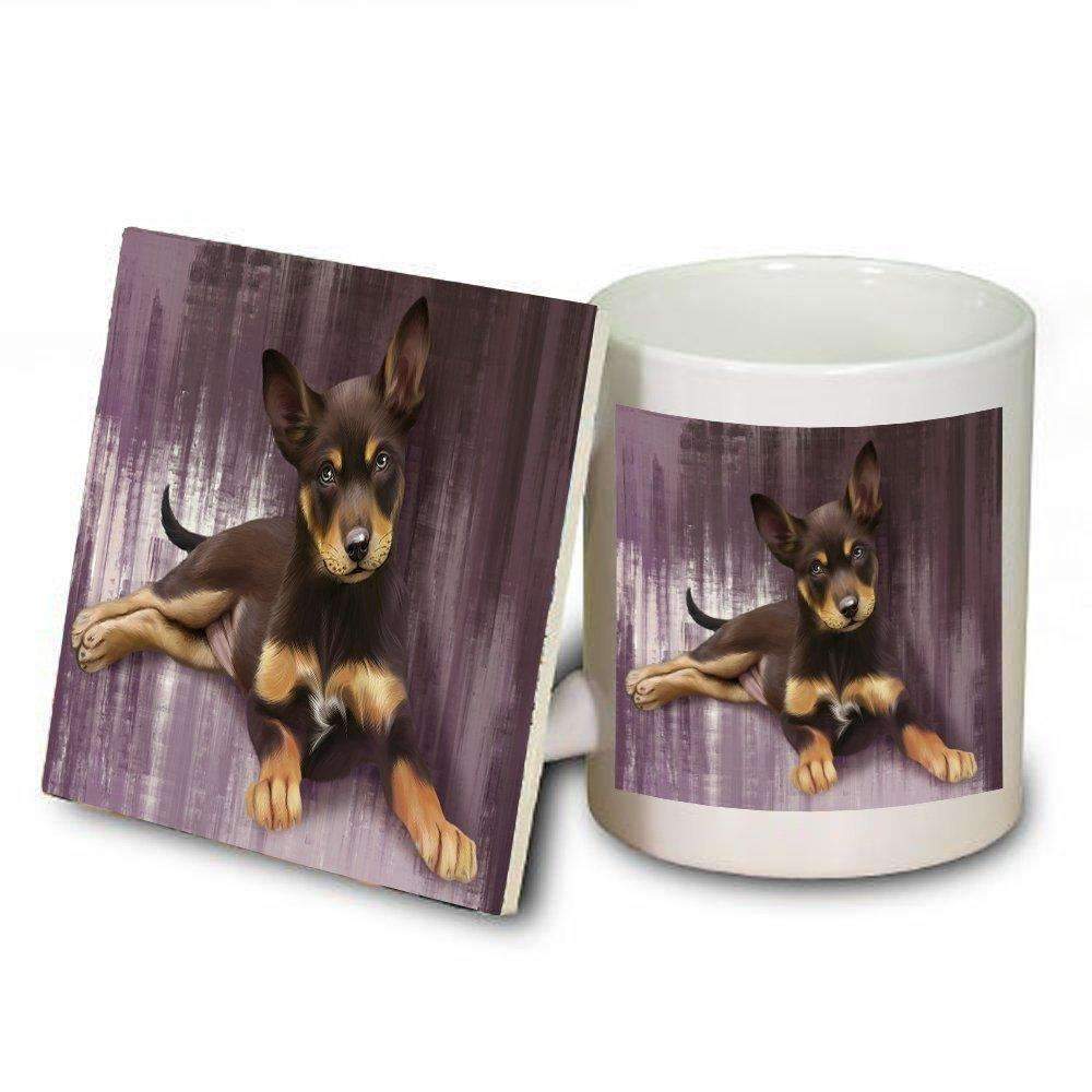 Australian Kelpie Puppy Dog Mug And Coaster Set