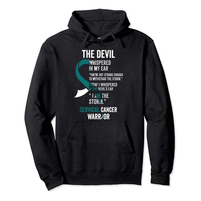 The Devil- Cervical Cancer Awareness Support Ribbon Pullover Hoodie