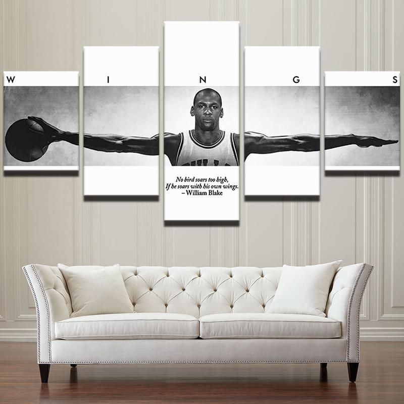 Michael Jordan Wings Sport 5 Panel Canvas Art Wall Decor