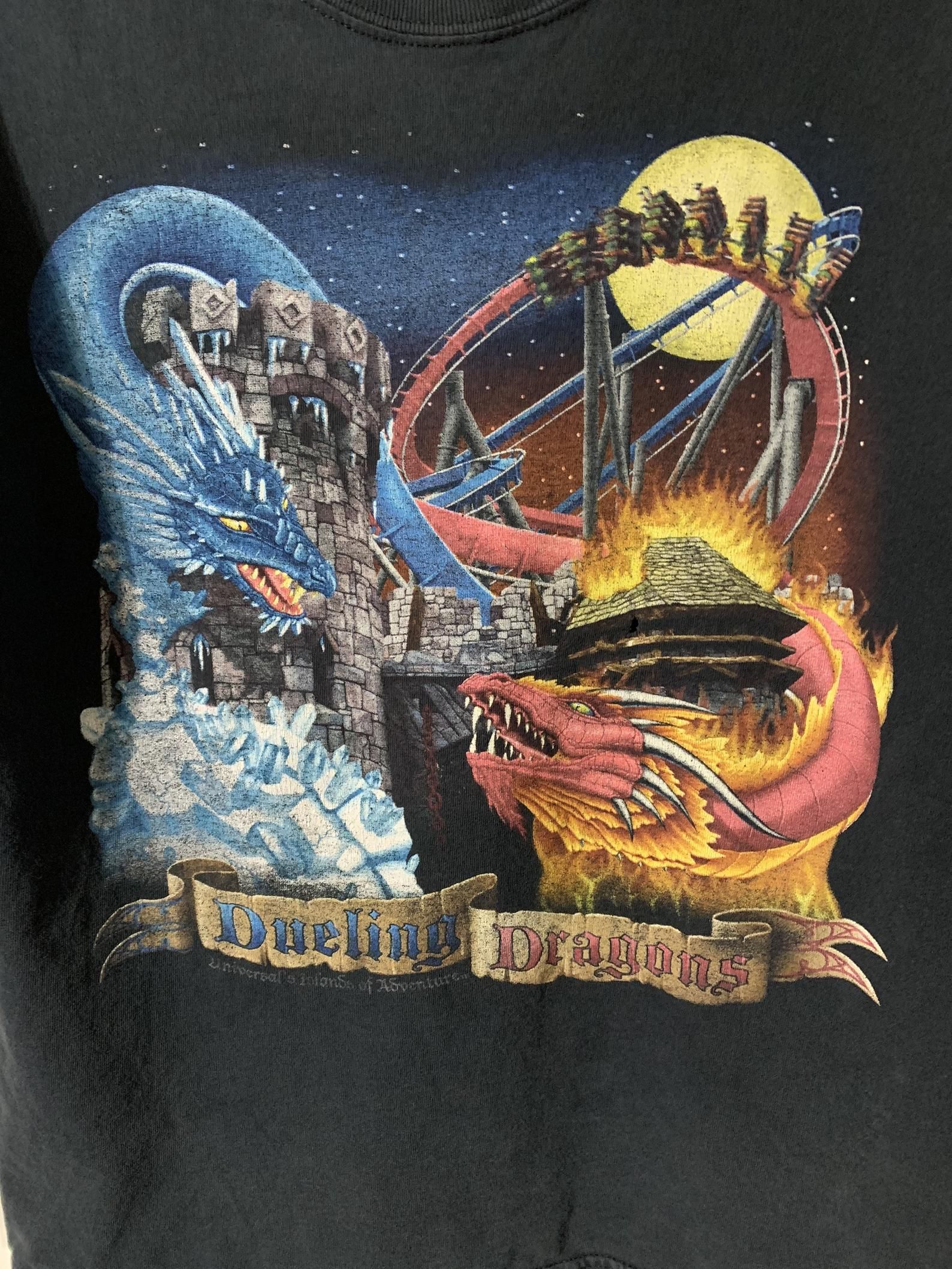 Vintage Dueling Dragons T-Shirt Universal Studios Orlando Fl M