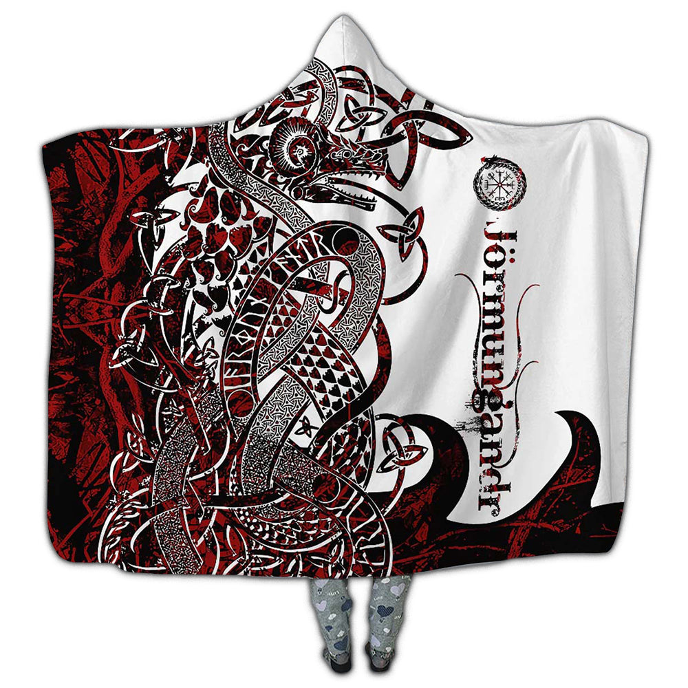 Viking Jörmungandr Legend Red And White Cool Style – Hoodie Blanket  – Owl Ohh