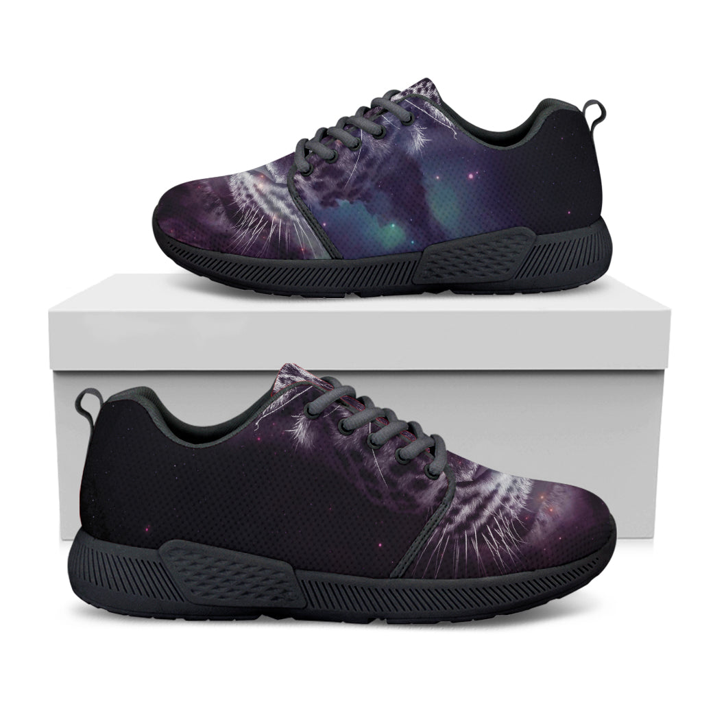 Galaxy Jaguar Print Black Athletic Shoes