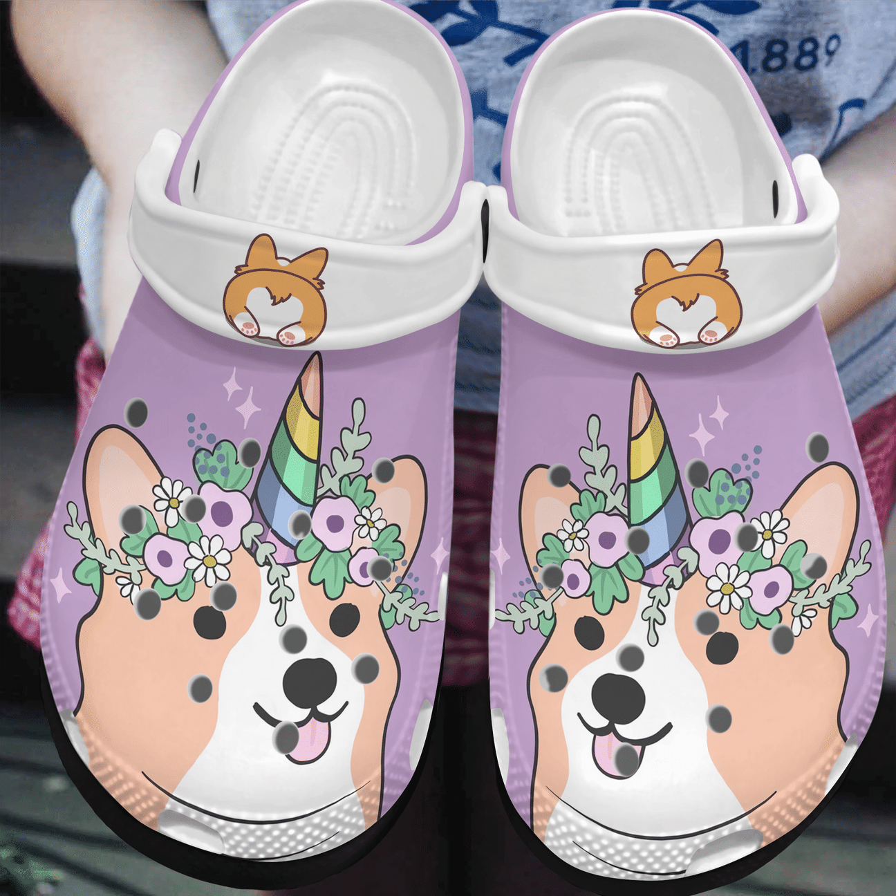 Corgi Personalized Clog, Custom Name, Text, Color, Number Fashion Style For Women, Men, Kid, Print 3D Unicorgi