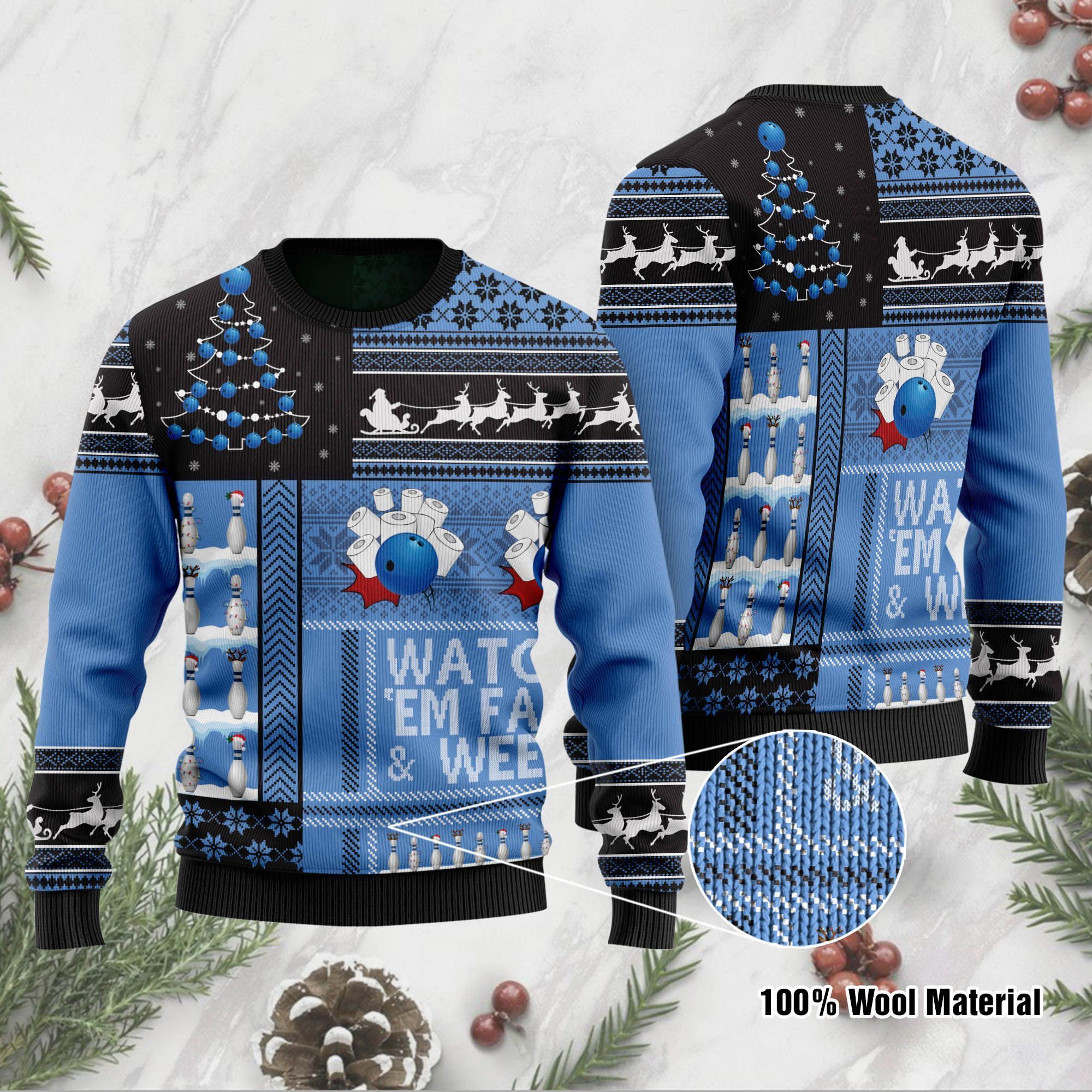 Watch ’em Fall & Weep! Bowling Ugly Sweater For Bowling Lovers On Christmas Days