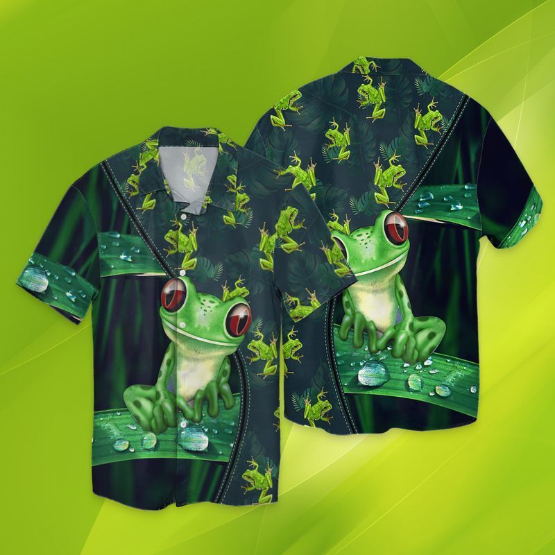 Frog Green Aloha Hawaii Shirt For Men Women Ha2661