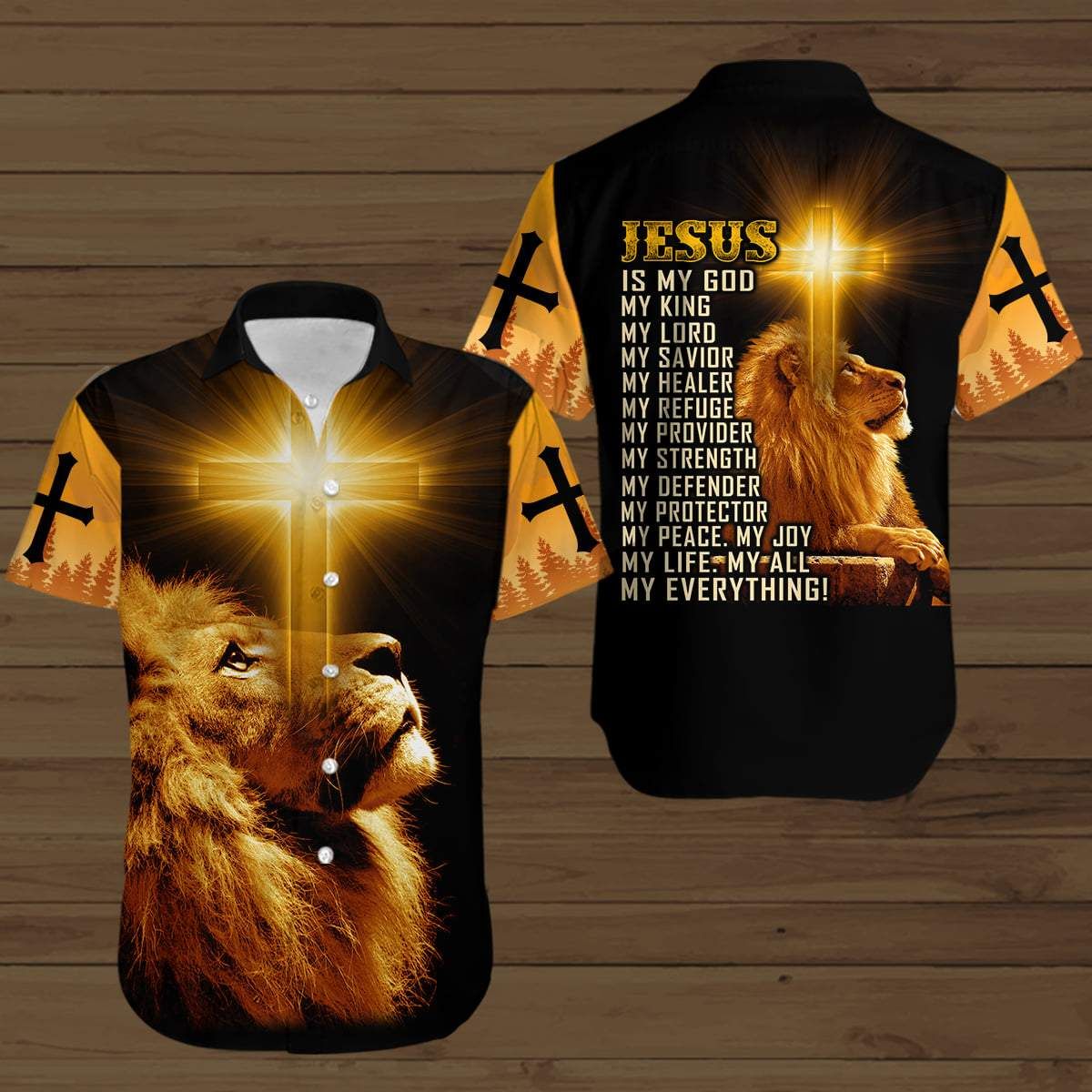 Felacia Jesus Is My God Lion King Unisex Hawaiian Ha49237