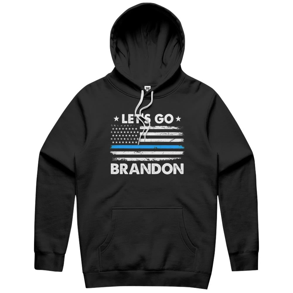 Let’S Go Brandon American Us Flag Blue Line Lets Go Brandon Hoodie