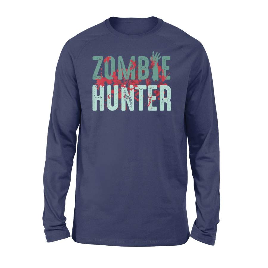 Zombie Hunter Halloween Shirt – Hunting Gift Long Sleeves – FSD215