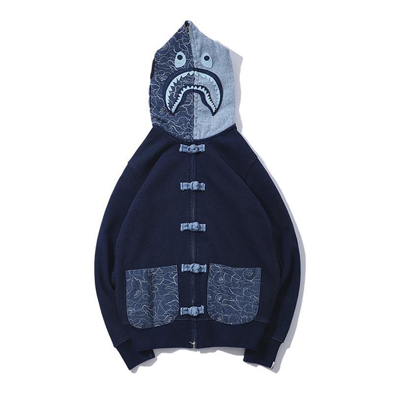 Bape Shark Blue Pullover Hoodie Hdcp6333