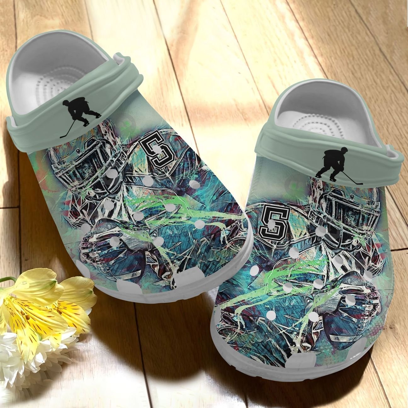 American Football Personalize Clog, Custom Name, Text, Fashion Style For Women, Men, Kid, Print 3D Whitesole Af 123