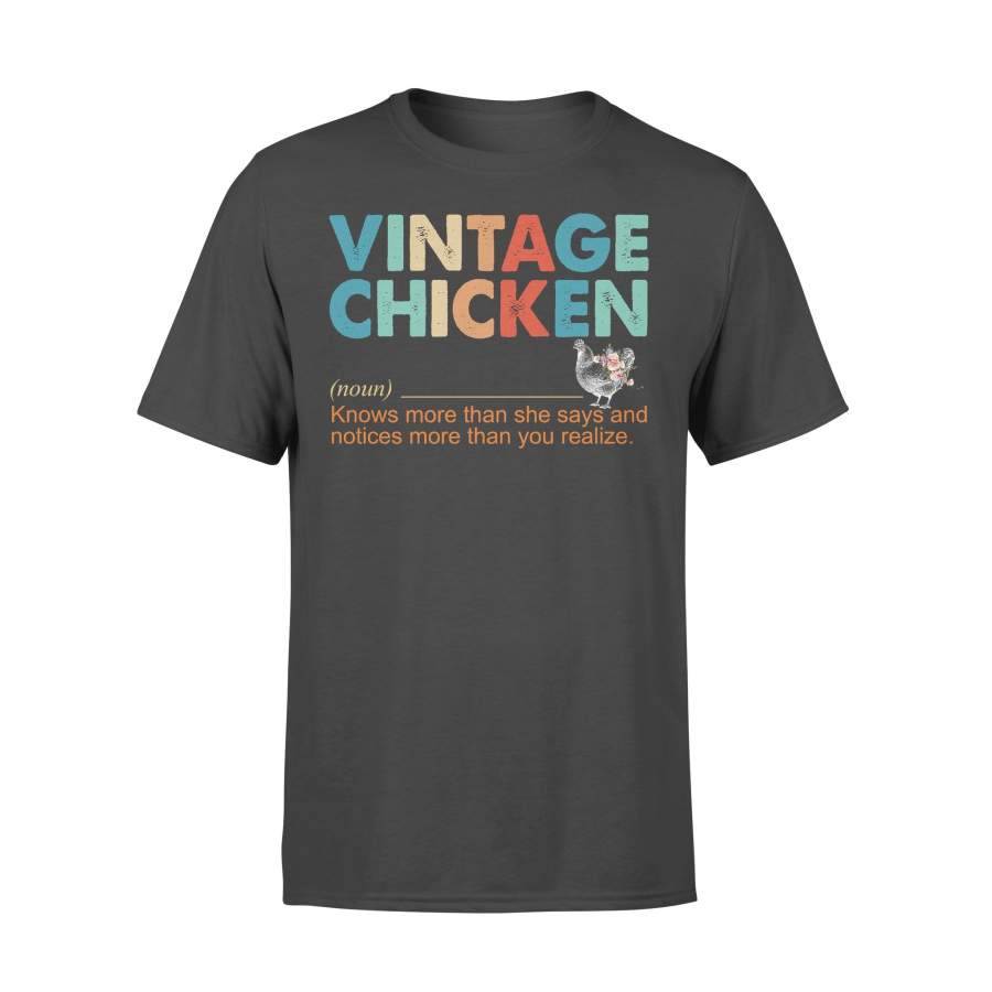 Vintage Chicken Girl Noun Knows More Than She Says And Notices More Than You Realize T-shirt