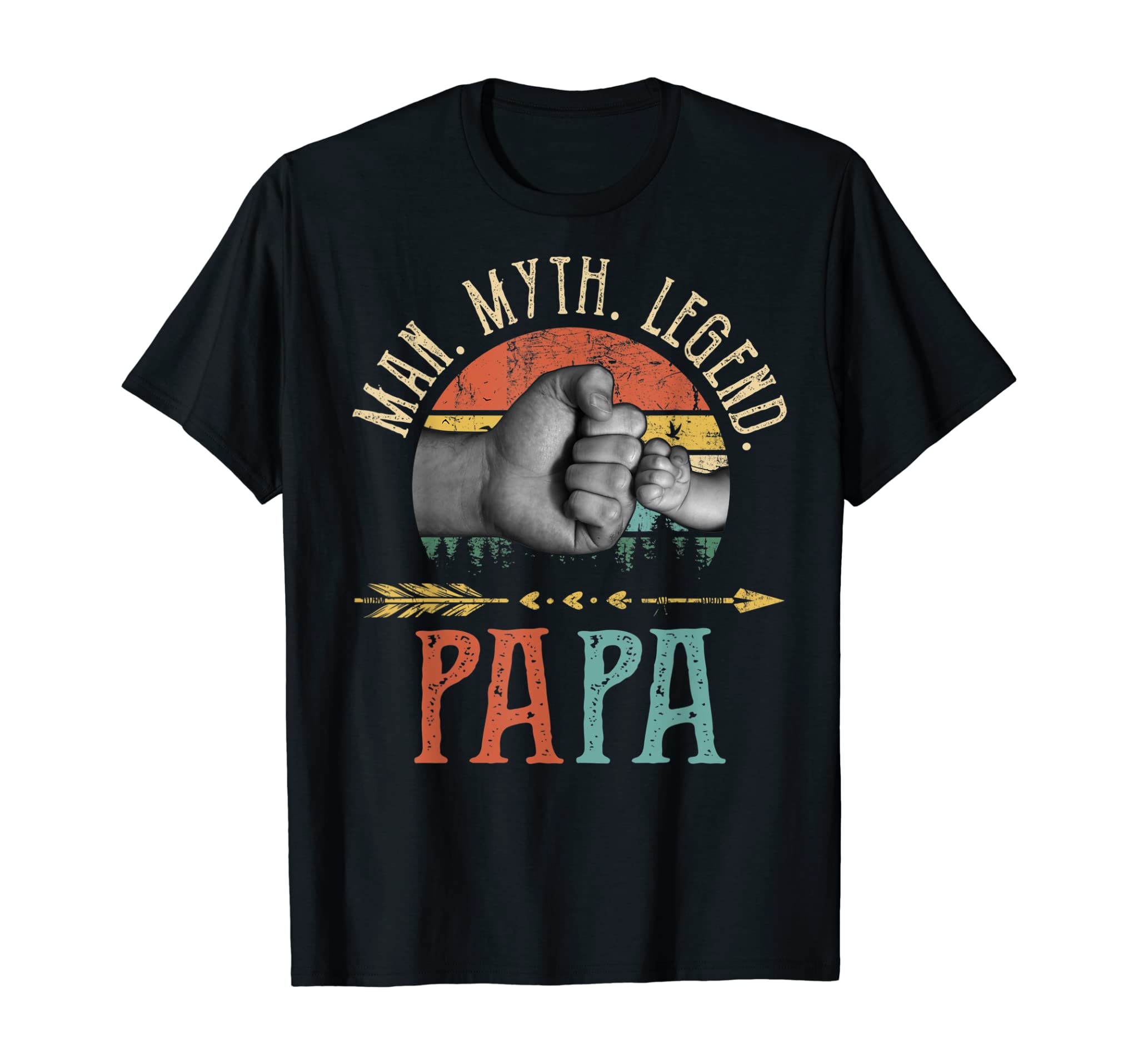 Papa Man Myth Legend T-Shirt Vintage For Mens Dad Father