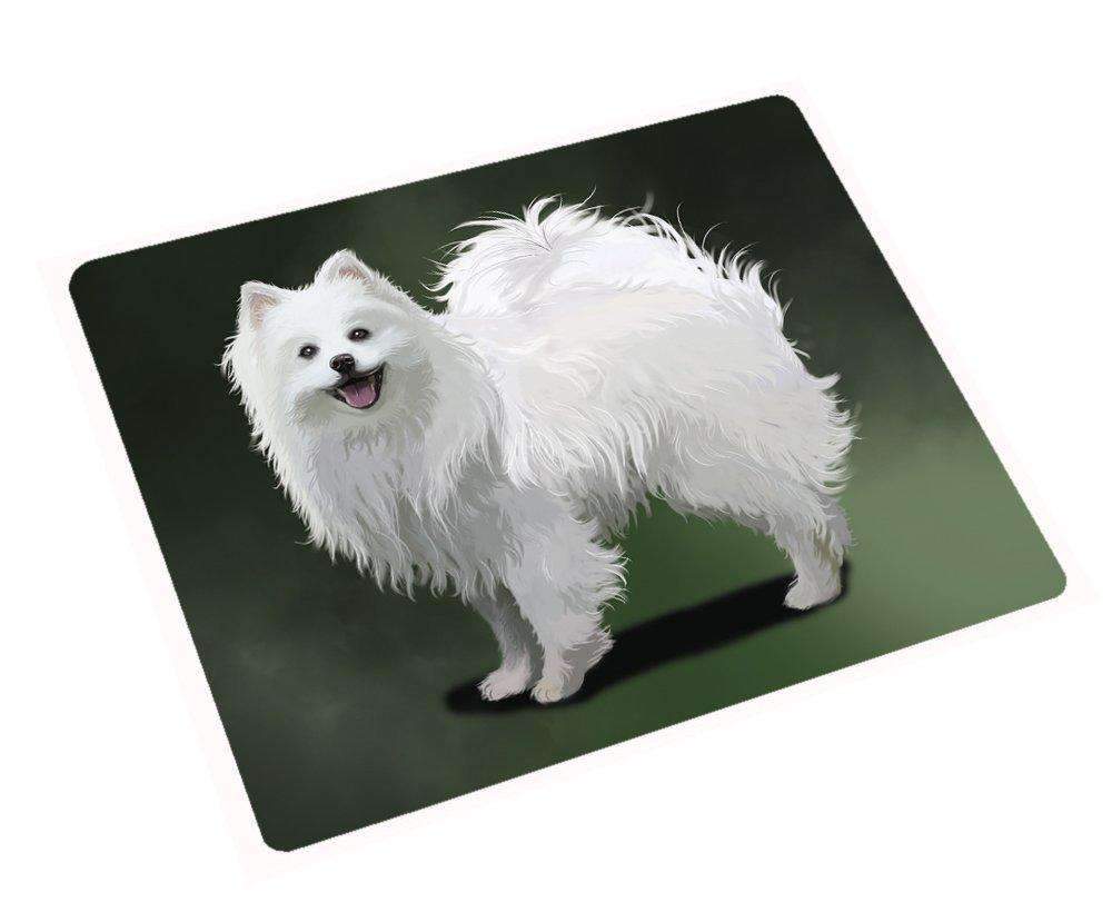 American Eskimo Dog Art Portrait Print Woven Throw Sherpa Plush Fleece Blanket