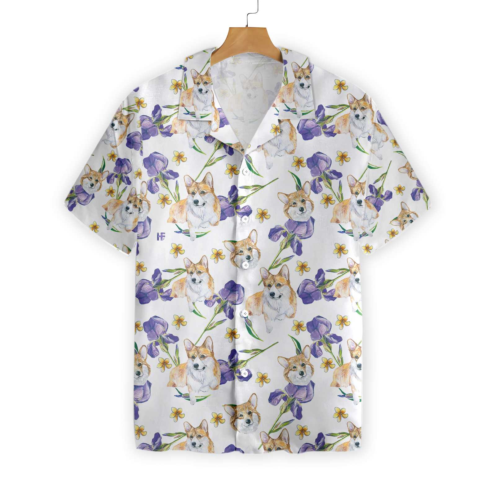 Corgi And Flowers Shirt For Men Hawaii Ha3072