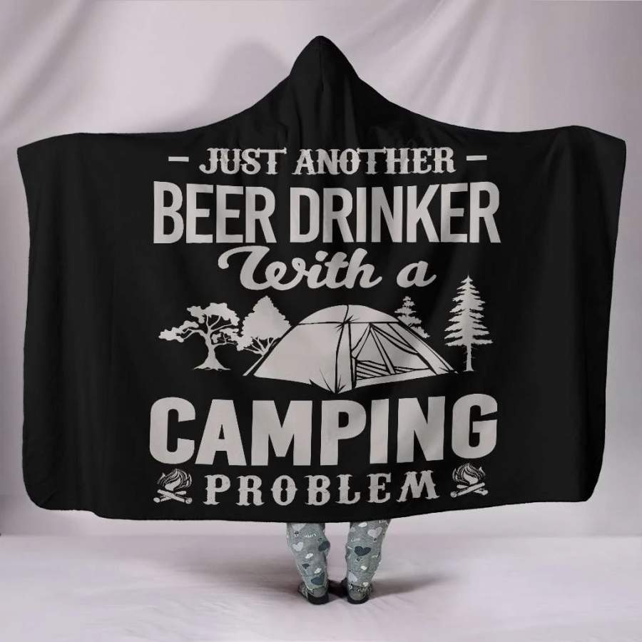 Wozoro Hooded Blanket Camping Just Another Beer Drinker Adult, Youth Size