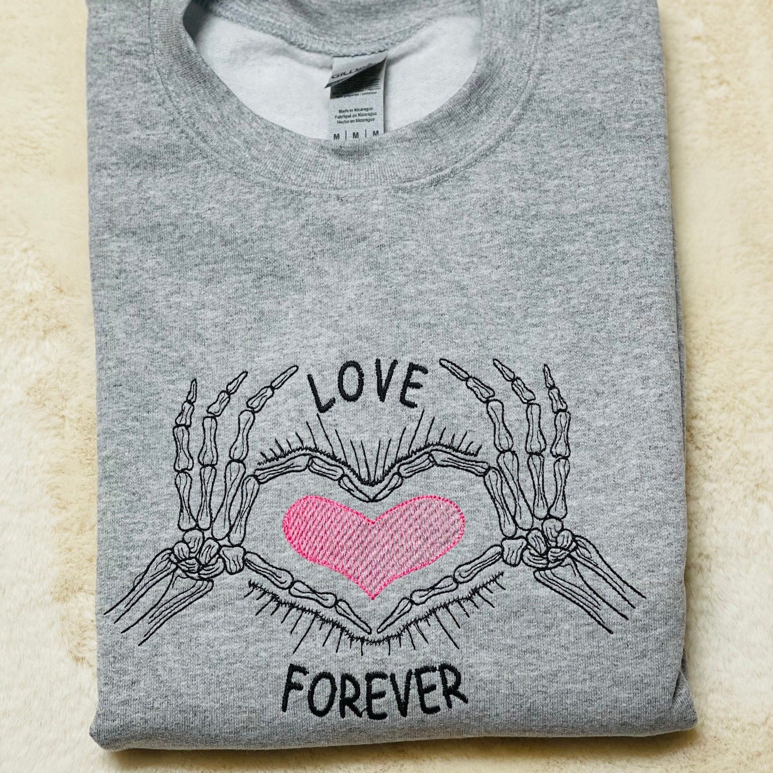 Forever Love Embroidered Sweatshirt 2D Crewneck Sweatshirt All Over Print Sweatshirt For Women Sweatshirt For Men Sws2846