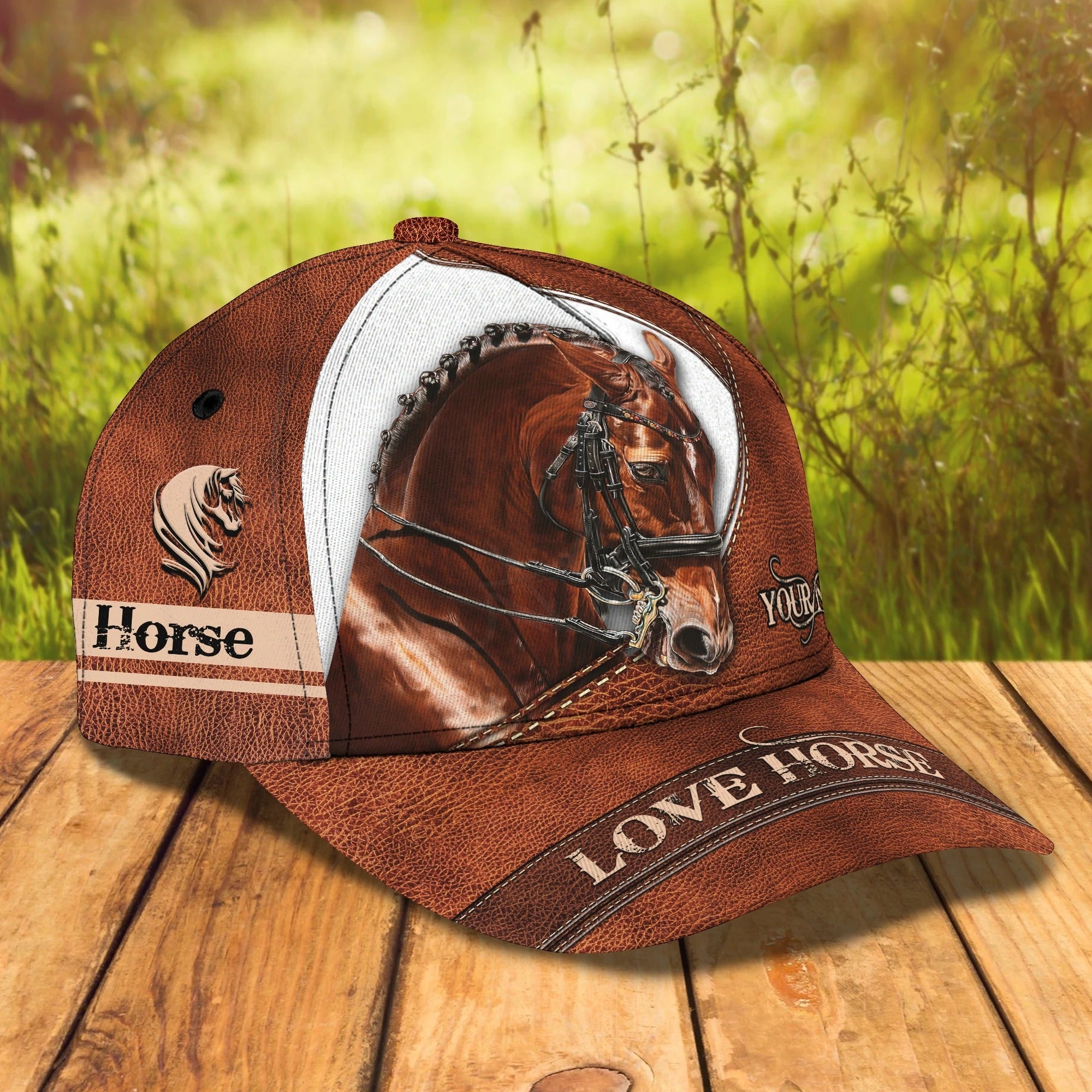 Coolspod Premium Unique 3D Full Print Baseball Horse Cap, Custom Name Classic 3D Hat Cap For Horse Lovers