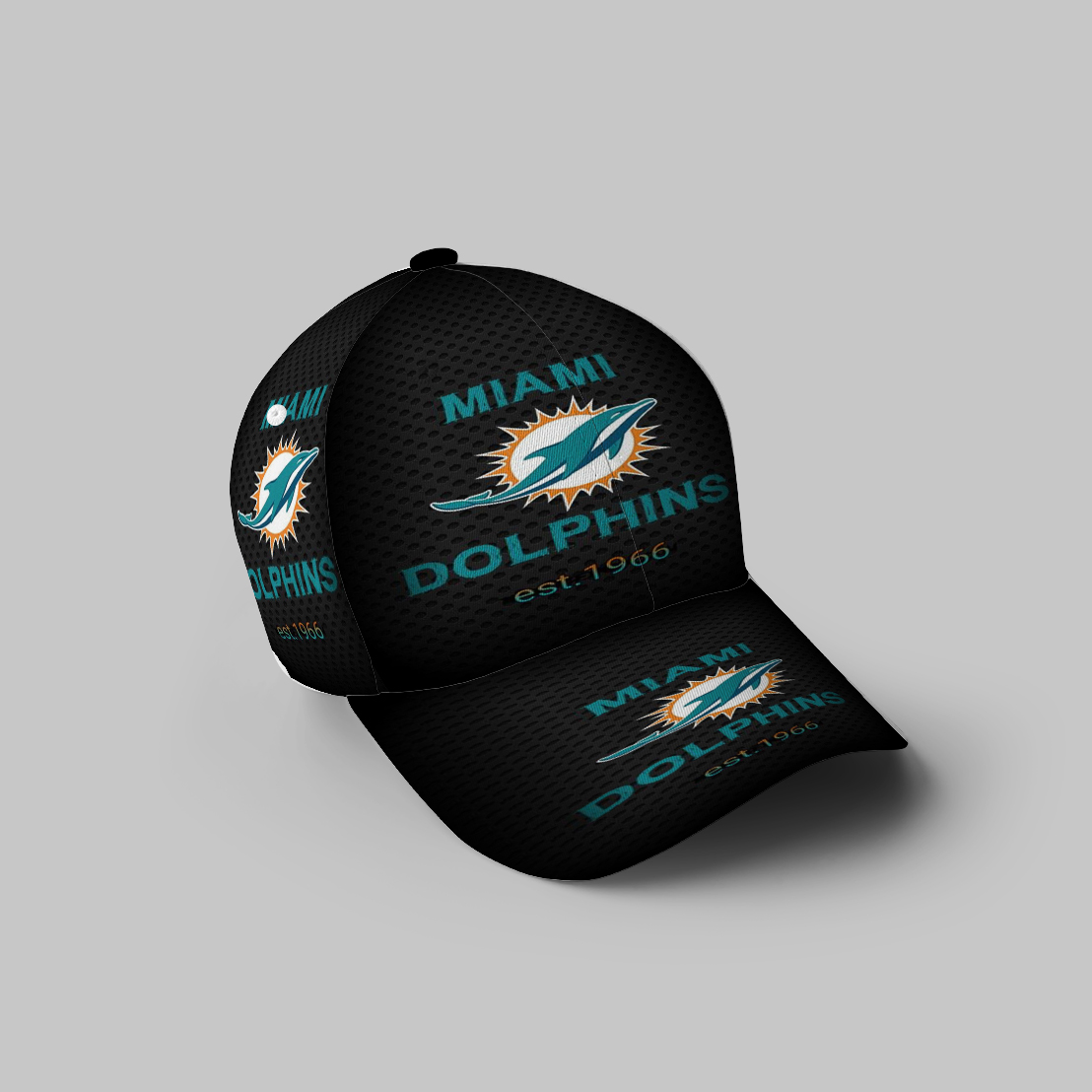 Miami Dolphins Logo 3D Printing Baseball Cap Classic Hat