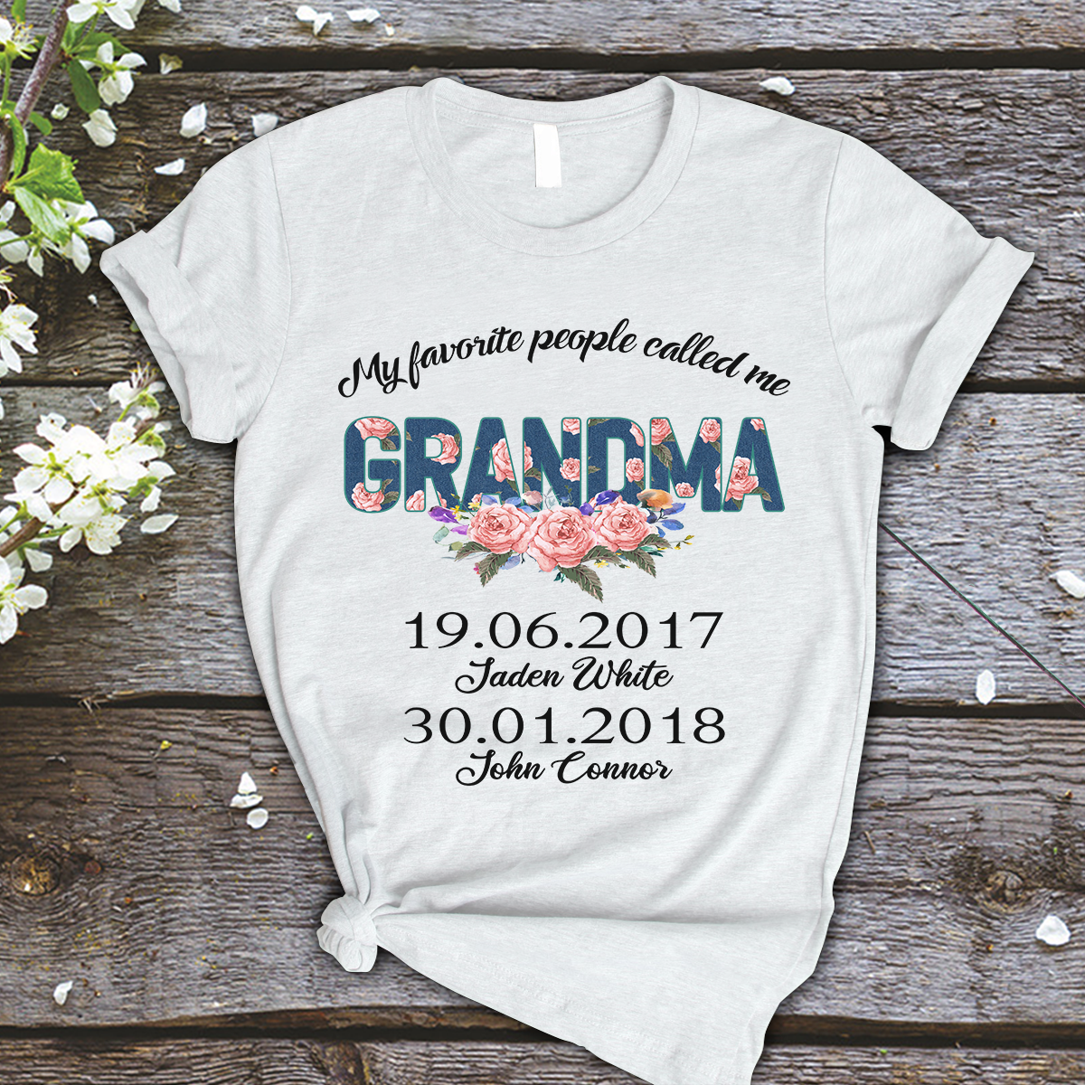 My favorite people call me grandma shirt, grandma shirt with name, grandma T-shirt with name, grandmother shirt, grandma year of birth shirt