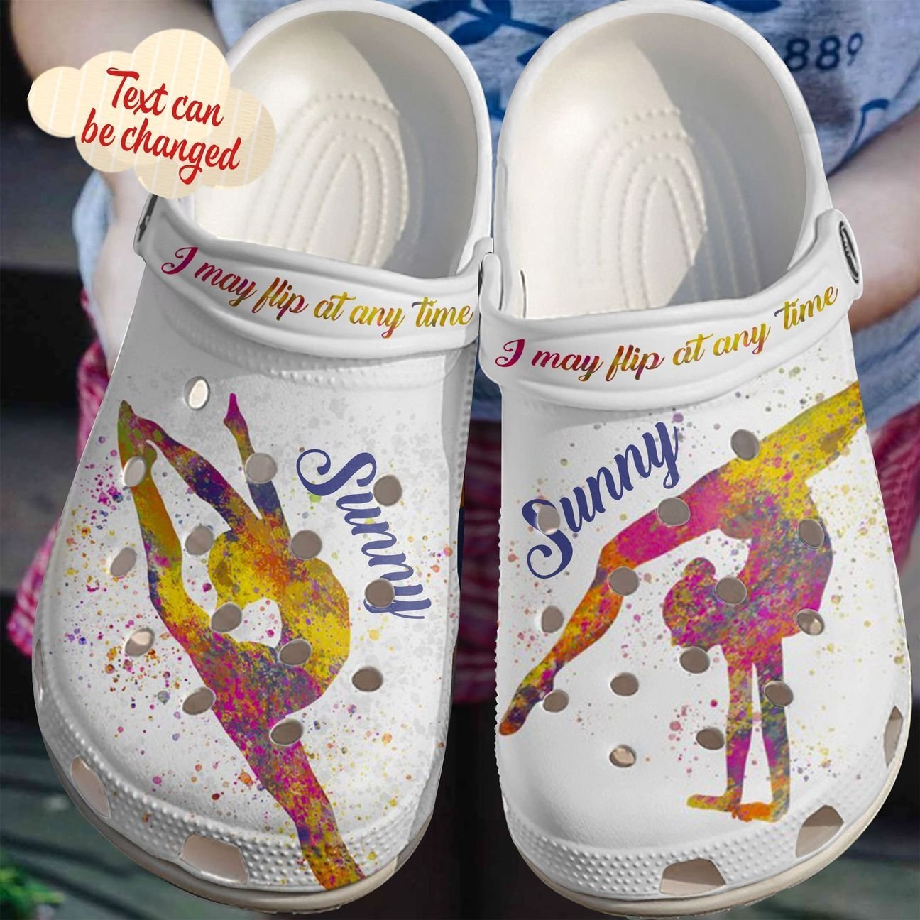 Gymnast Personalize Clog, Custom Name, Text, Fashion Style For Women, Men, Kid, Print 3D Personalized Follow The Rhythm