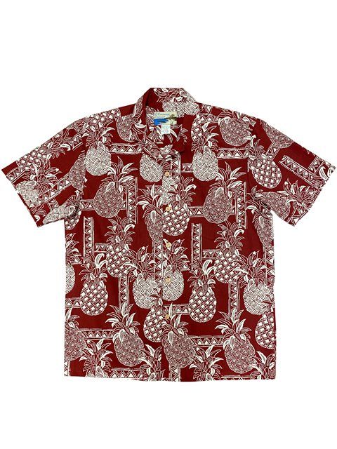 Tapa Pineapple Red Gray Best Design Hawaii Shirt Ha27198