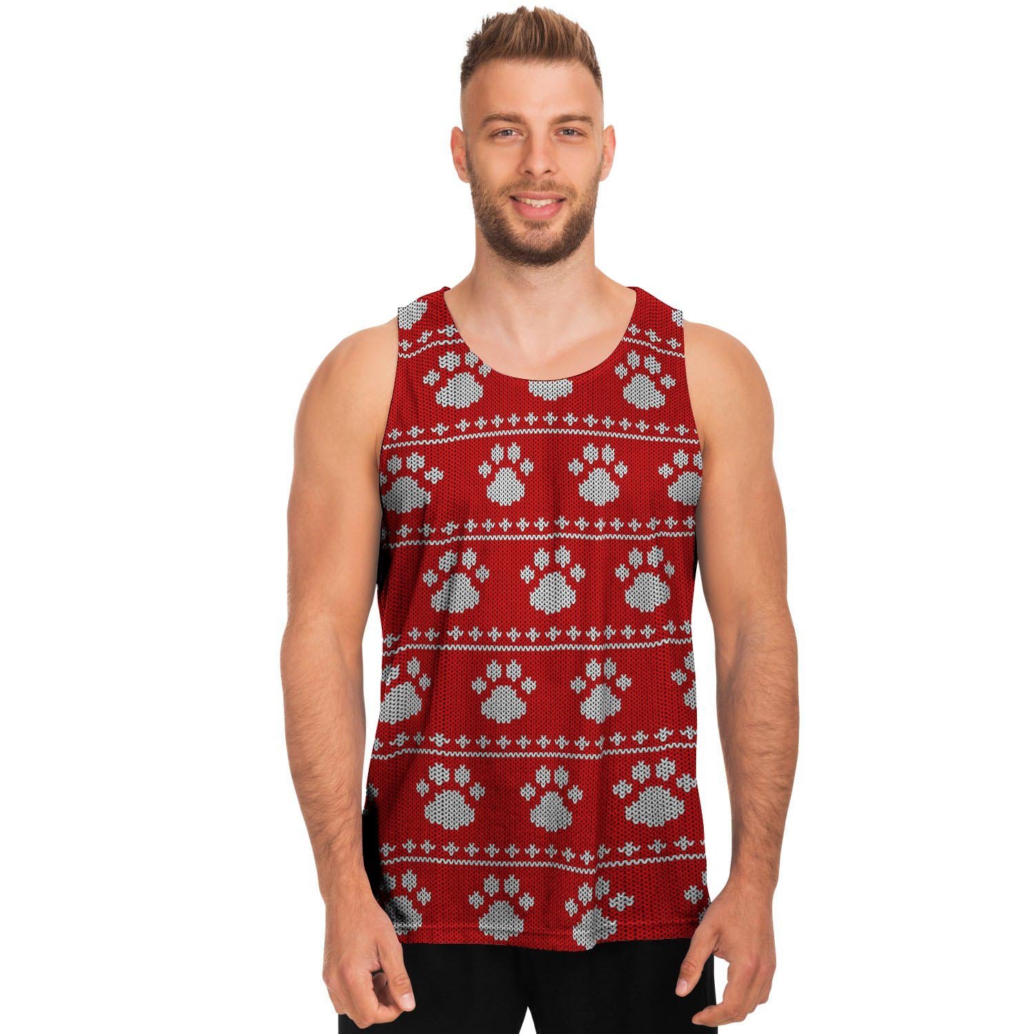 Ugly Christmas Paw Men’S Tank Tops