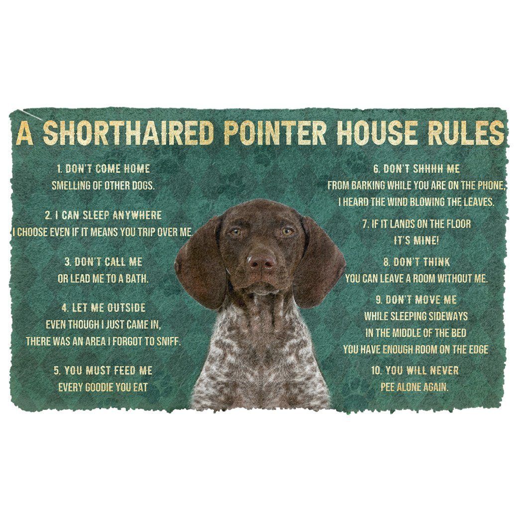 Gearhumans 3D House Rules German Shorthaired Pointer Dog Doormat