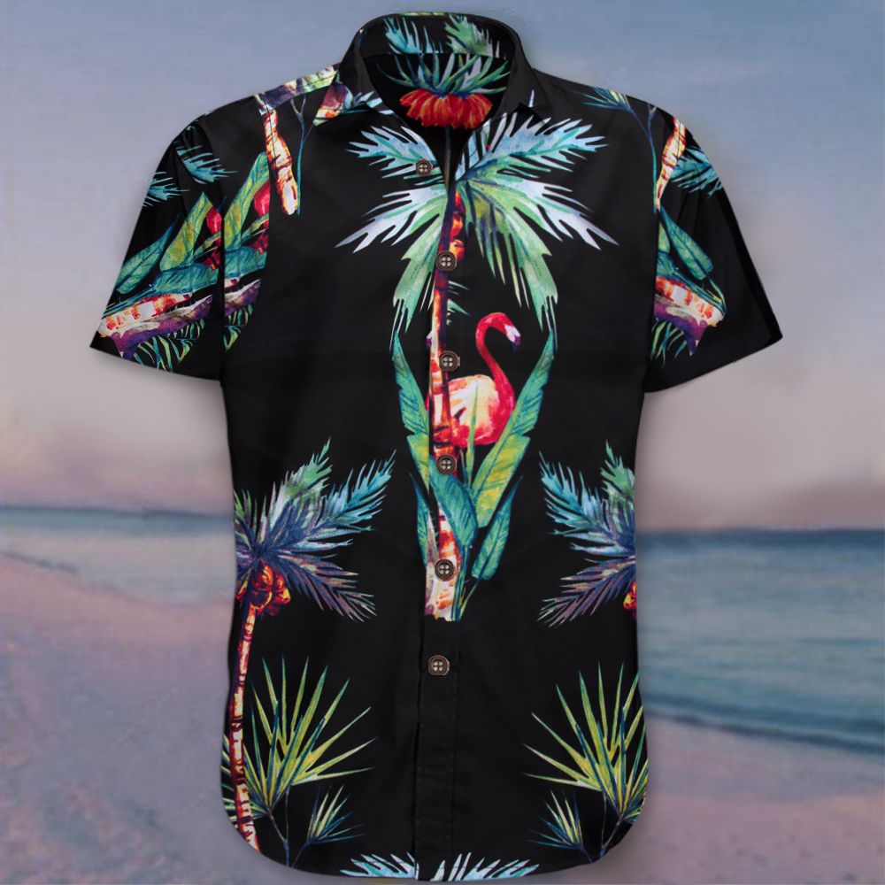 Flamingo Coconut Tree Hawaii Shirt Summer Beach Clothing Hawaii Gift For Him Ha37182