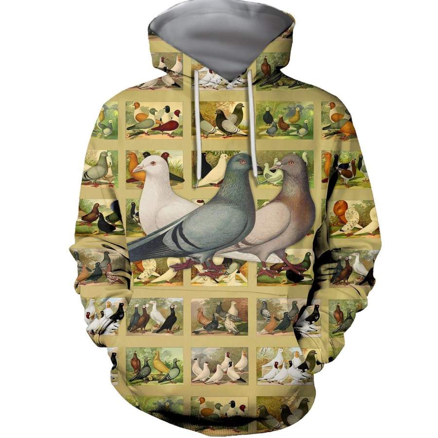 3D All Over Printed Beautiful Dove Hoodie