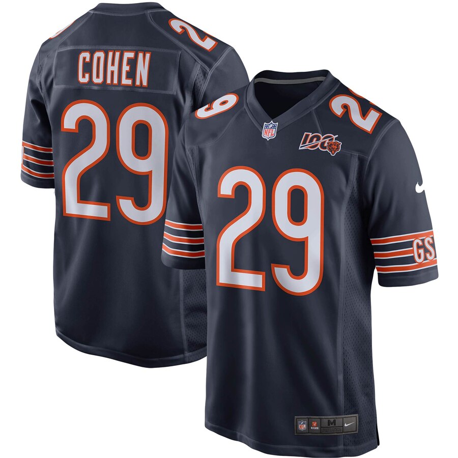 Tarik Cohen Chicago Bears Nike 100th Season Game Jersey – Navy