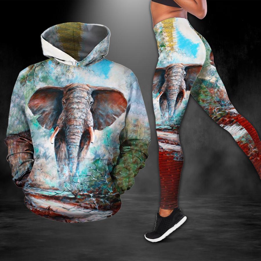 Watercolor Elephant Hoodie & Legging