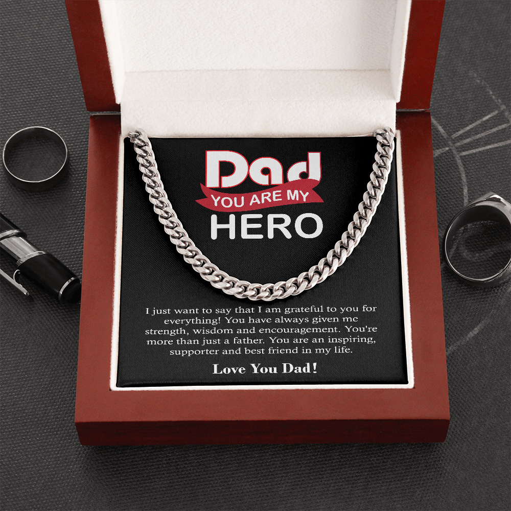 To My Dad Gift, Cuban Chain Necklace, Chain Necklace,  Papa Gift, Father’S Day Necklace, Necklace For Dad, Gift From Daughter, Son To Dad