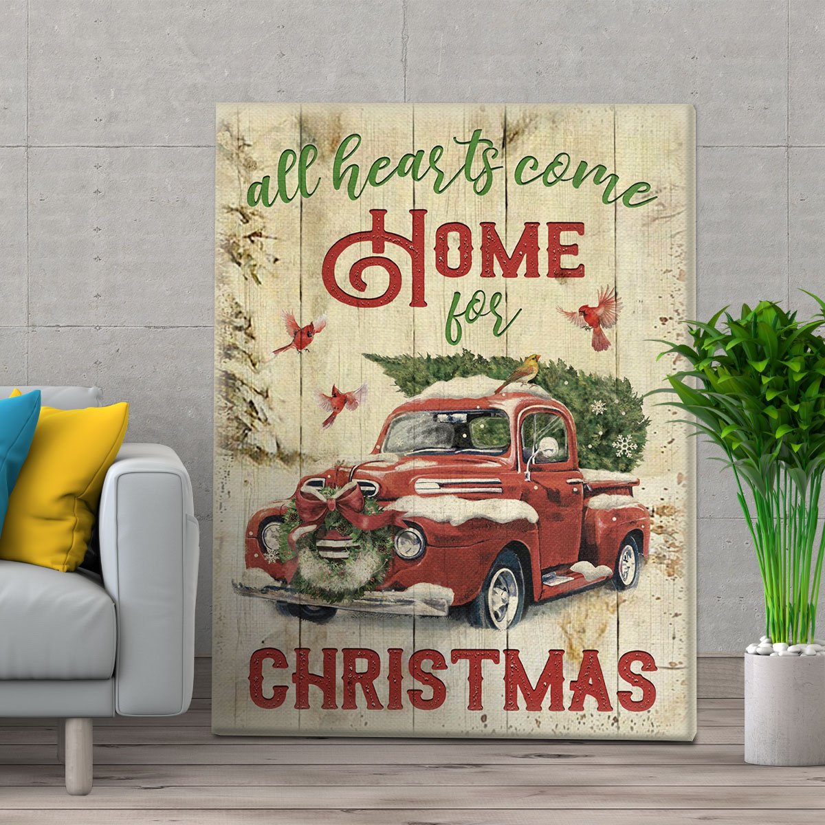 All Heart Come Home For Christmas Wall Art Christmas Gift Idea – Canvas Prints Poster Wall Art