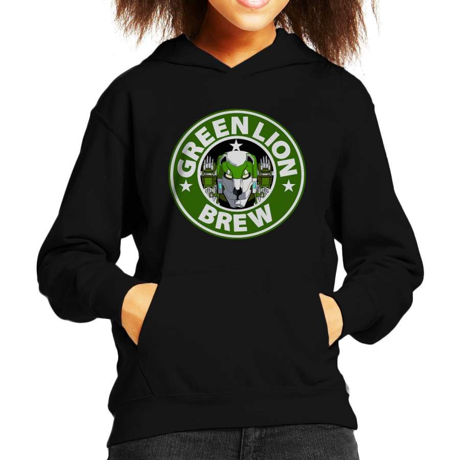 Voltron Green Lion Brew Coffee Kid’s Hooded Sweatshirt