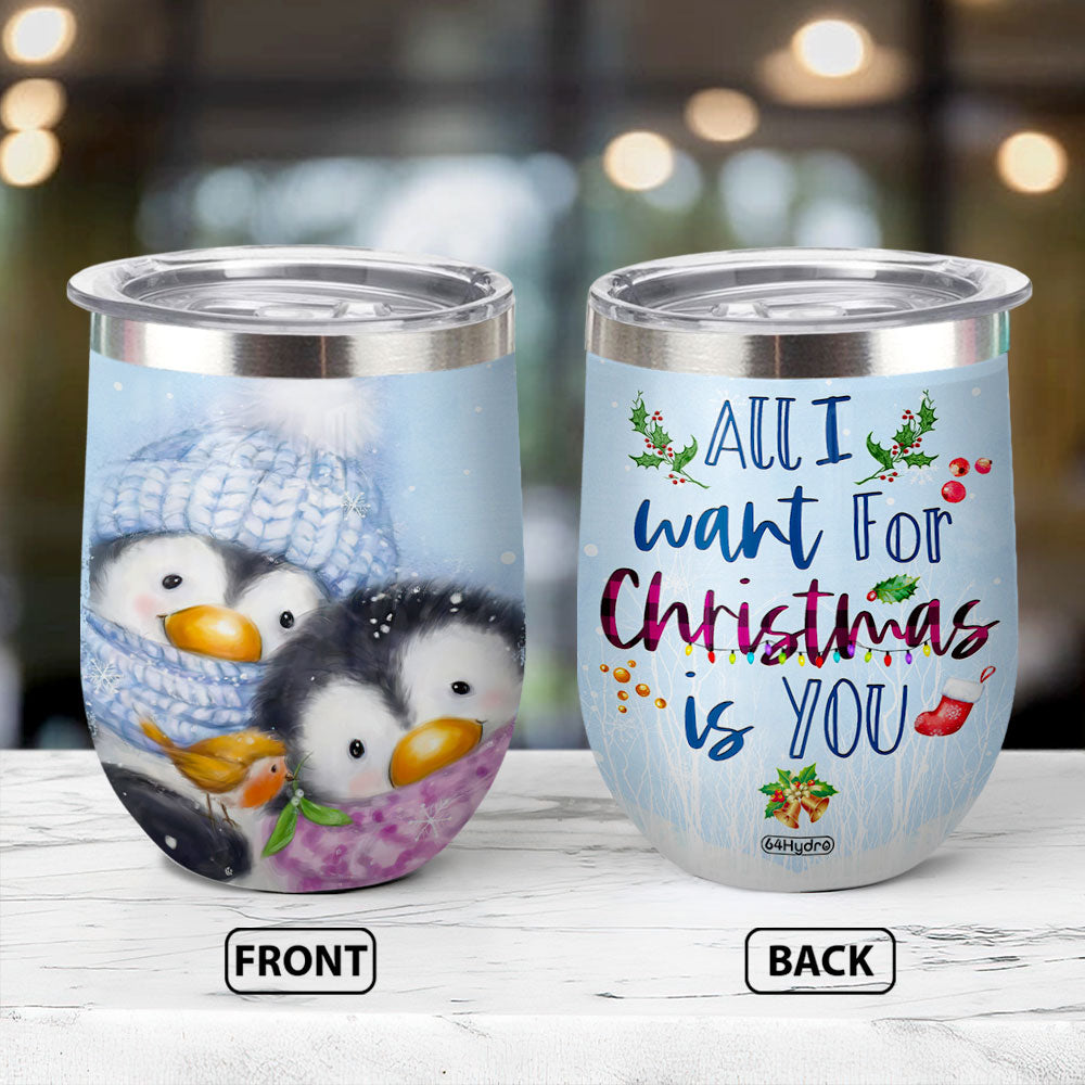 Penguin Couple Christmas Ttaz2810001Z Wine Tumbler