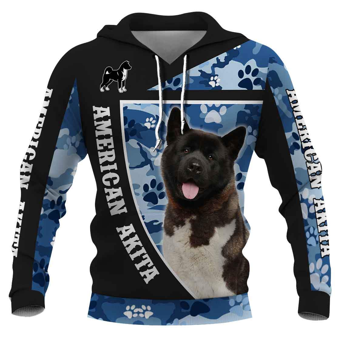 American Akita Camo 3D Full Printing