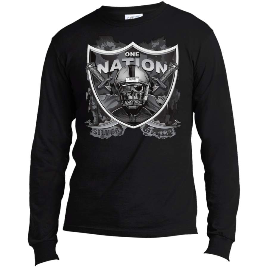 Raiders One Nation Silver & Black Long Sleeve T-Shirt