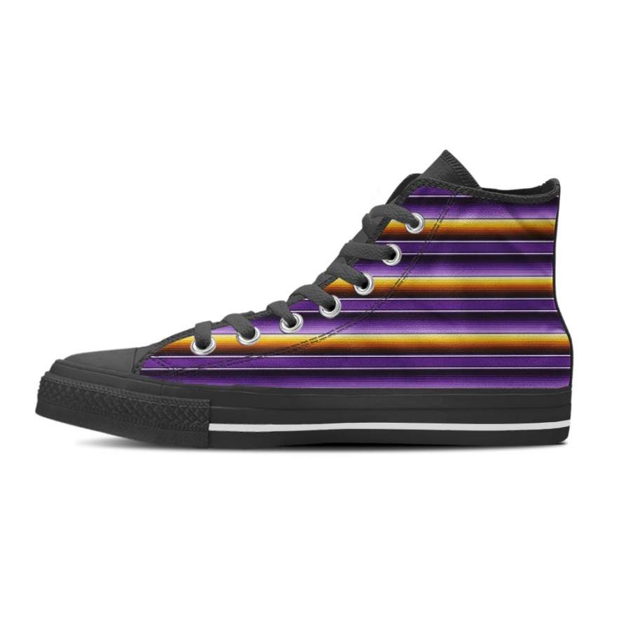 Yellow And Purple Mexican Baja Men’s High Top Shoes