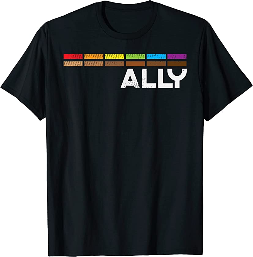 Rainbow Black Pride Ally Equality LGBT African BLM Protest T-Shirt