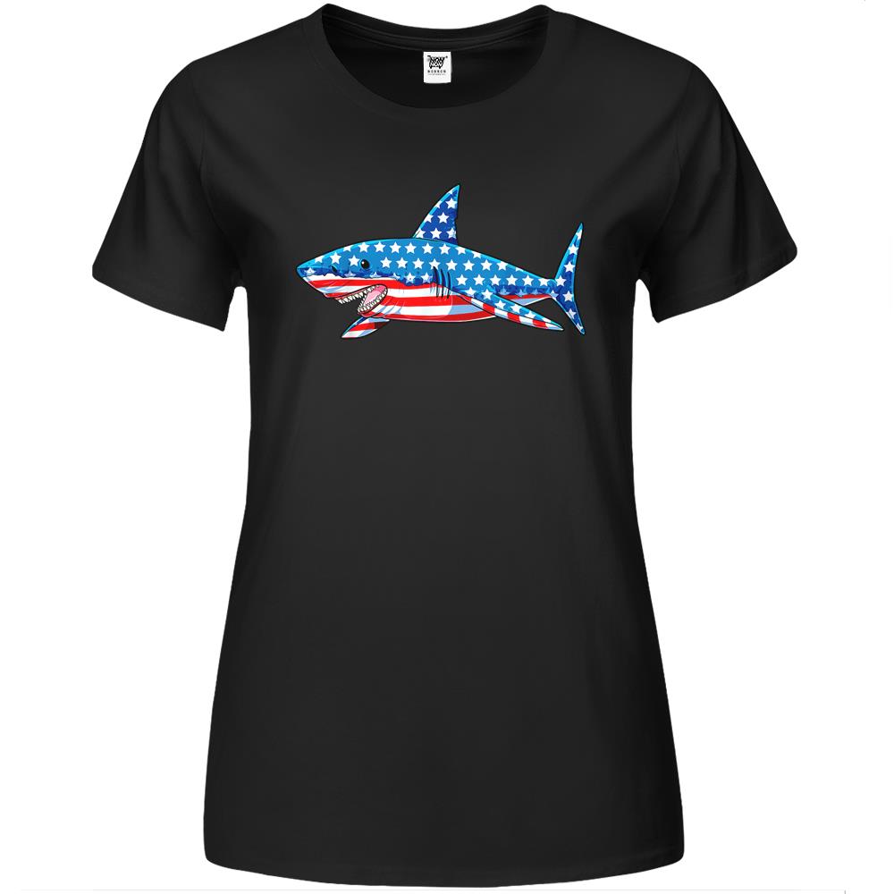 4Th July Shirts, Fourth Of July Premium Womens Premium Womens Tshirtss, 4Th Of July Premium Womens T Shirts, Shark American Flag Premium Womens T Shirts 4Th Of July Premium Womens T Shirts