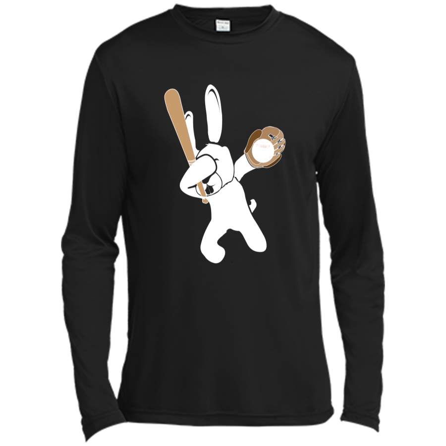 Dabbing Hip Hop Bunny Easter Shirt Dab Baseball Rabbit Dance Long Sleeve Moisture Absorbing Shirt