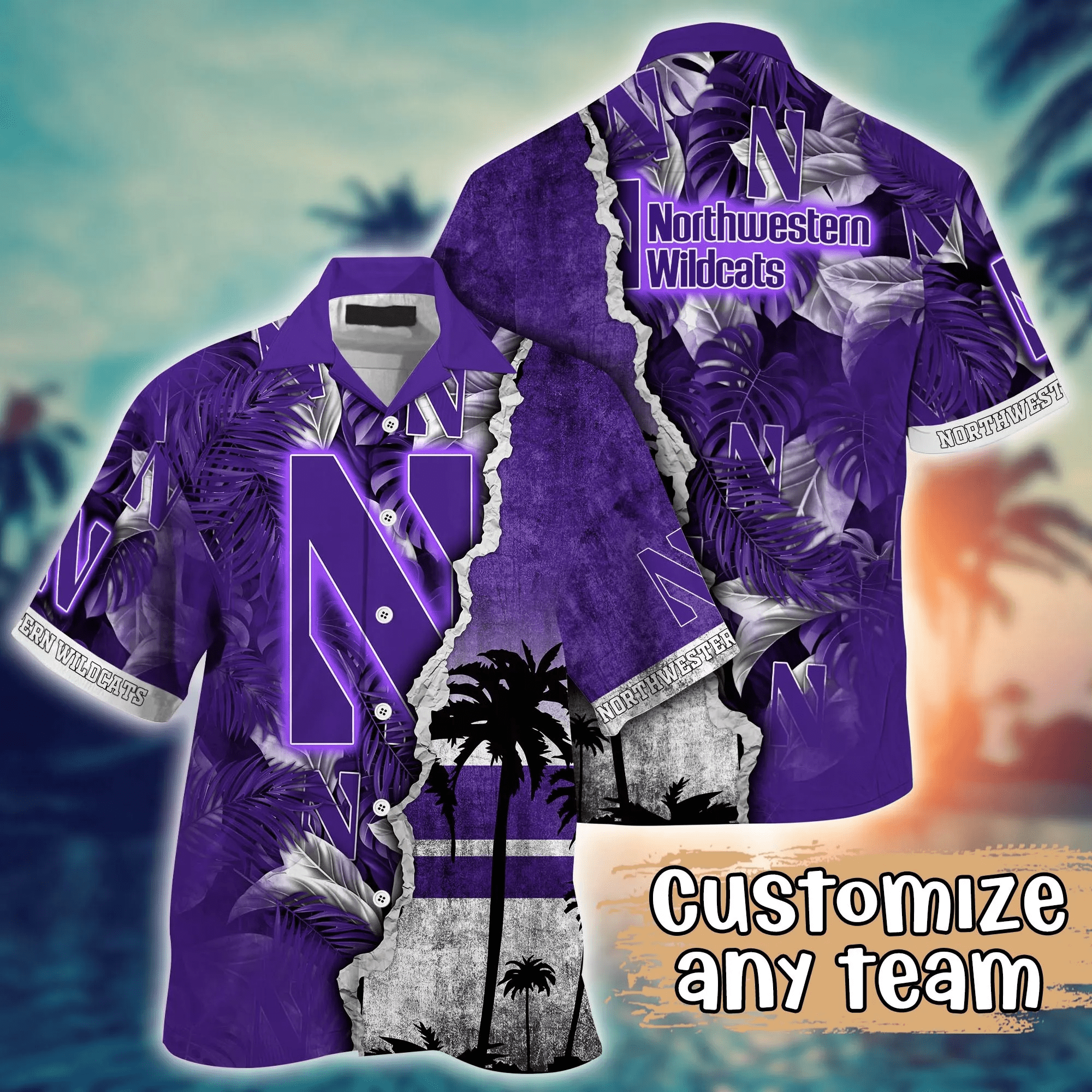 Northwestern Wildcats NCAA Hawaiian Shirt Custom Pool Parties Aloha Shirt