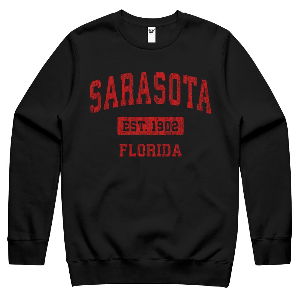 Sarasota Florida Fl Vintage Sports Design Red Design Crewneck Sweatshirt