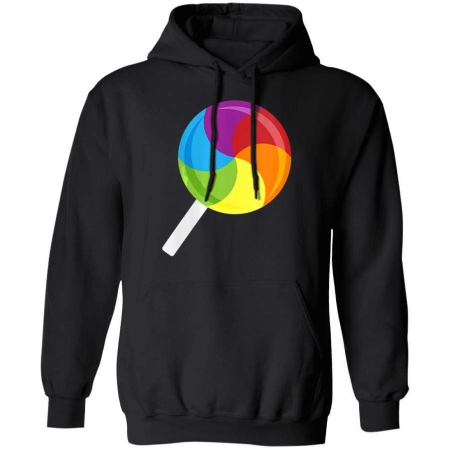 Womens Candyland Lollipop Rainbow Costume V-neck Hoodie