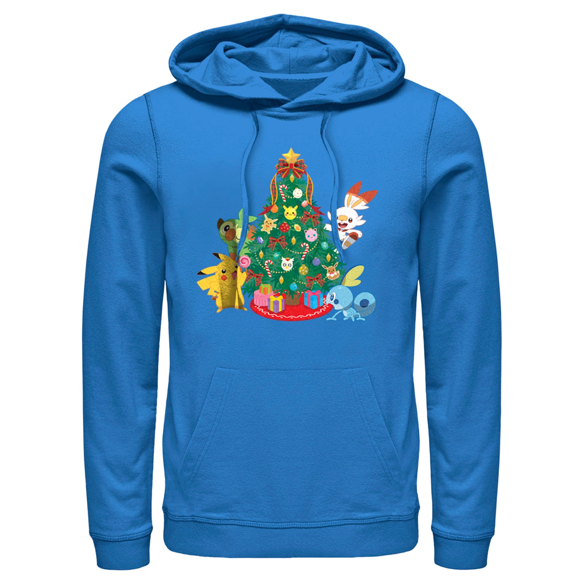 Men’S Pokemon Christmas Tree Friends Pull Over Hoodie