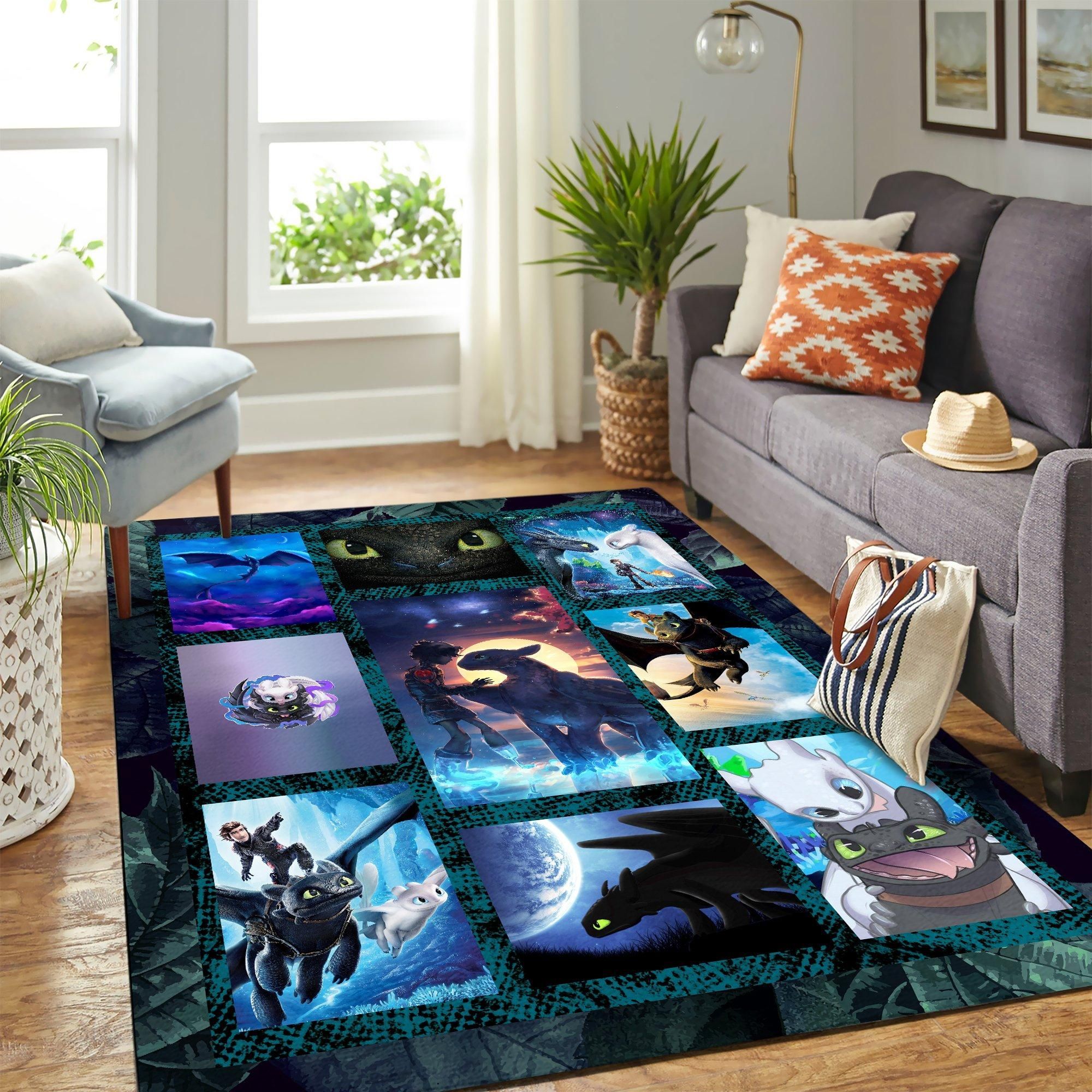 How To Train Your Dragon 3D Carpet Area Rug – Home Decor – Bedroom Living Room Décor