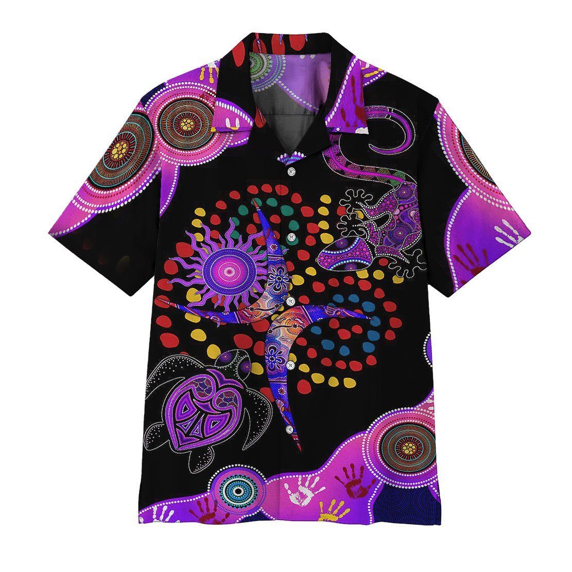 Gearhumans Purple Turtle Lizard Decors Hawaiian Shirt Ha90191