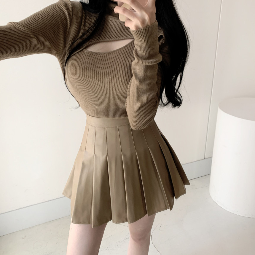 TEROKINIZO High Street Fashion Sexy Pullovers Women Turtleneck Long Sleeve Slim Fit Hollow Out Sweaters Solid Color Pull Femme alx