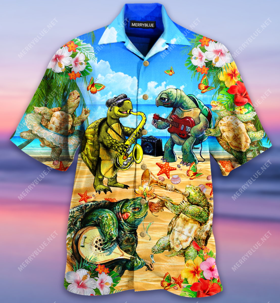 Happy Summer With Turtle Band Unisex Hawaii Shirt Ha38774